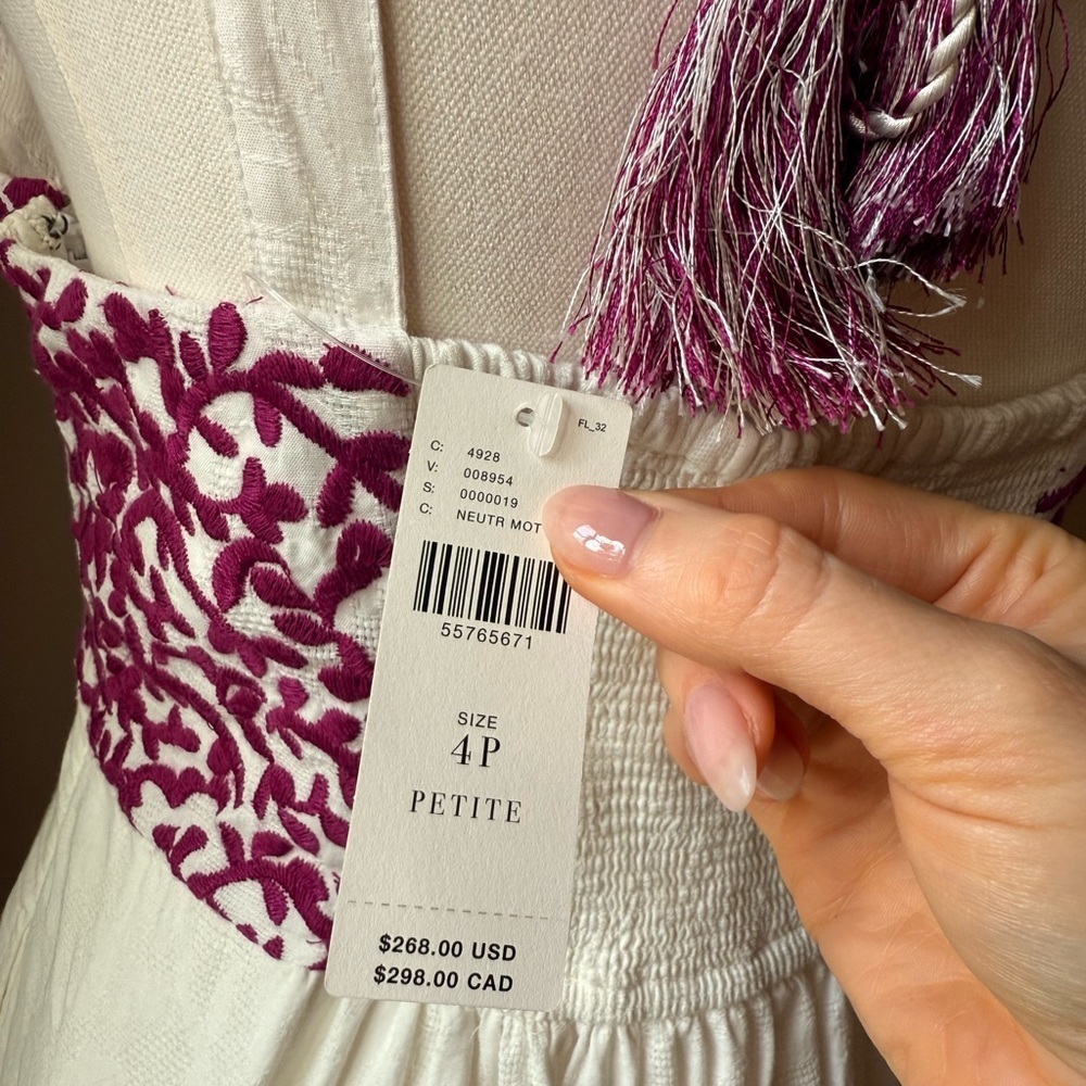 NWT Anthropologie Manuela Embroidered Midi Dress - Picture 6 of 7